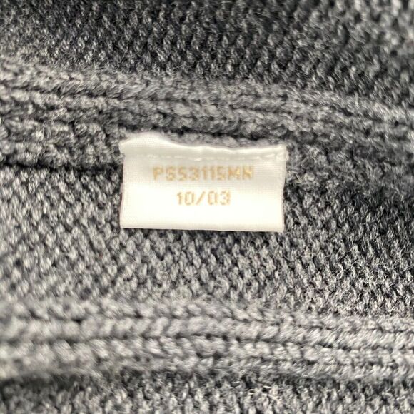 Nordstrom Vintage Men's  Sweater Dark Gray Size L Cotton PURE STUFF‎ Mock Neck - Picture 3 of 11